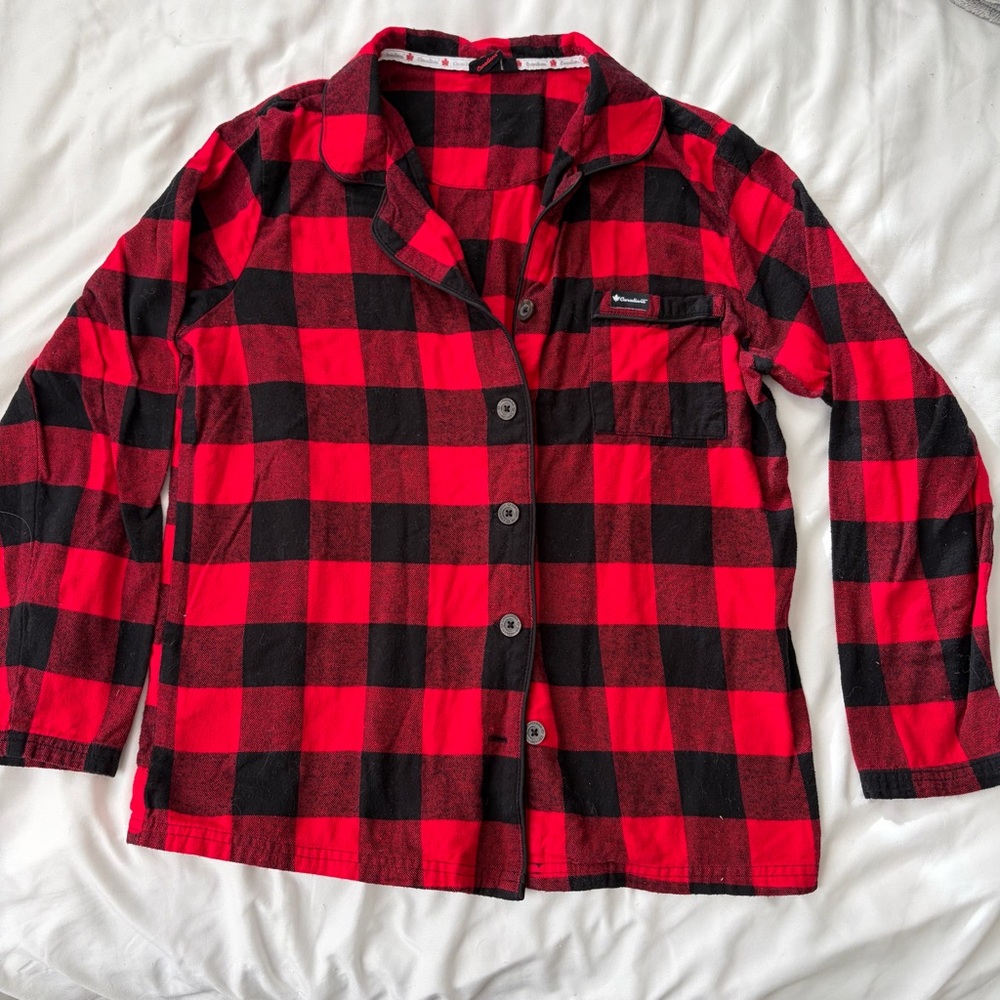 3/$25 Plaid Red and Black Women's Pajama Top